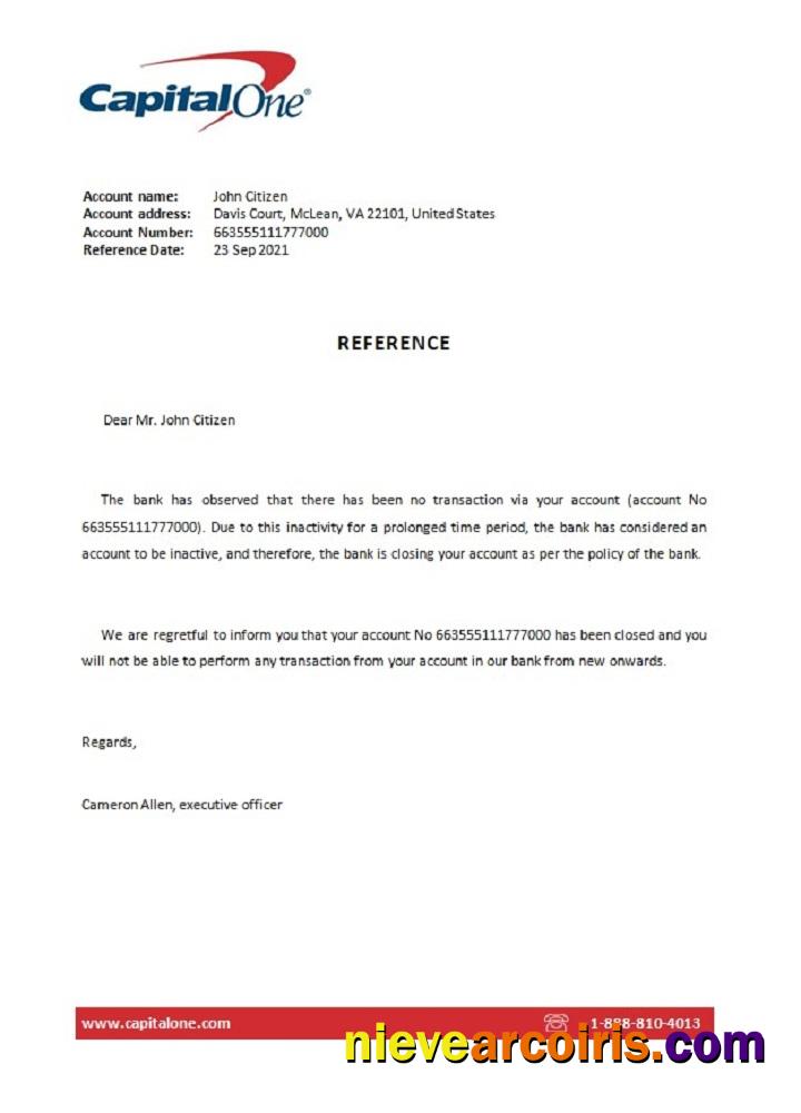 USA Capital One closure reference